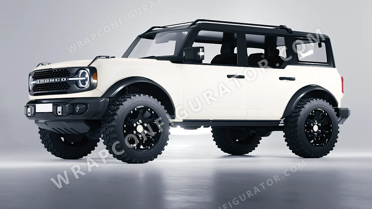 White Ford Bronco 2024 wrapped in Colourshield PPF by HyperPro White SMF03-P