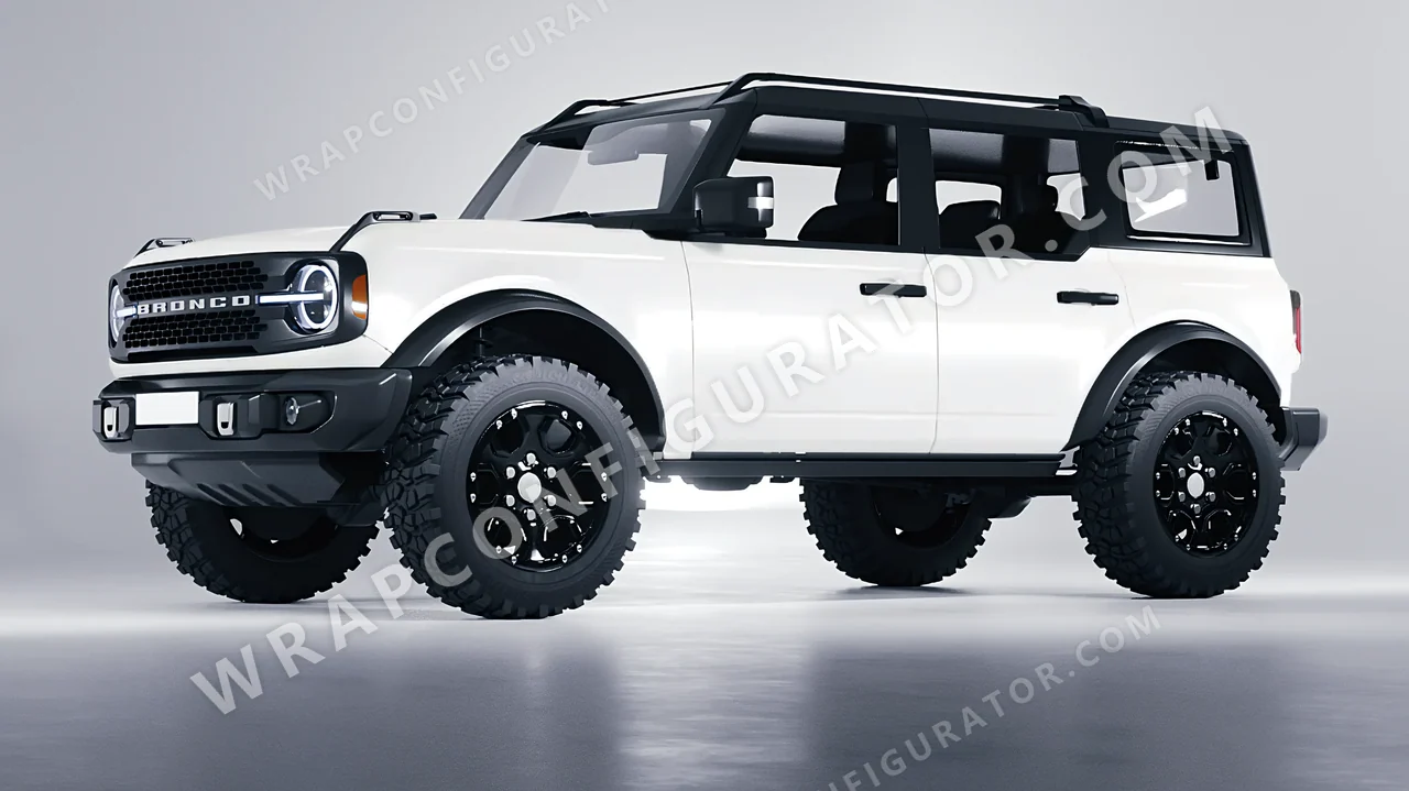White Ford Bronco 2024 wrapped in Colourshield PPF by HyperPro White SMF37-P