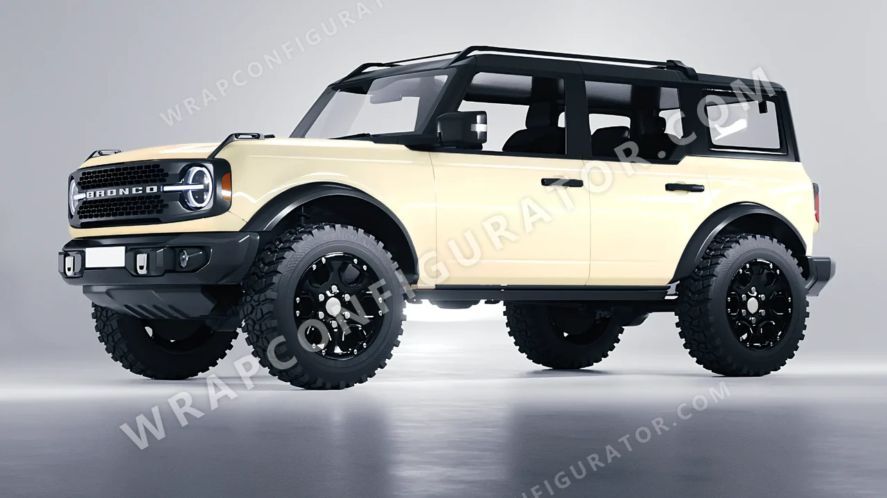 White Ford Bronco 2024 wrapped in Inozetek Dynamic PPF Championship White DPPF702