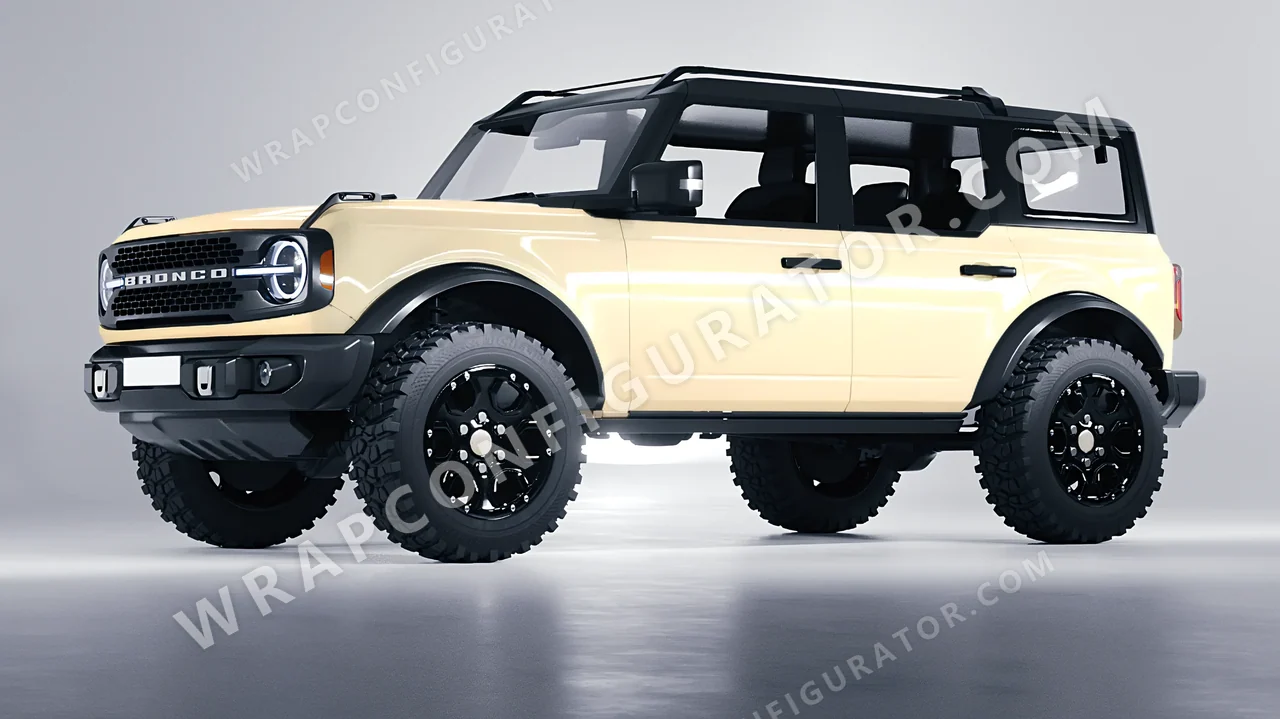 White Ford Bronco 2024 wrapped in Inozetek Dynamic PPF The Boring White TBC101