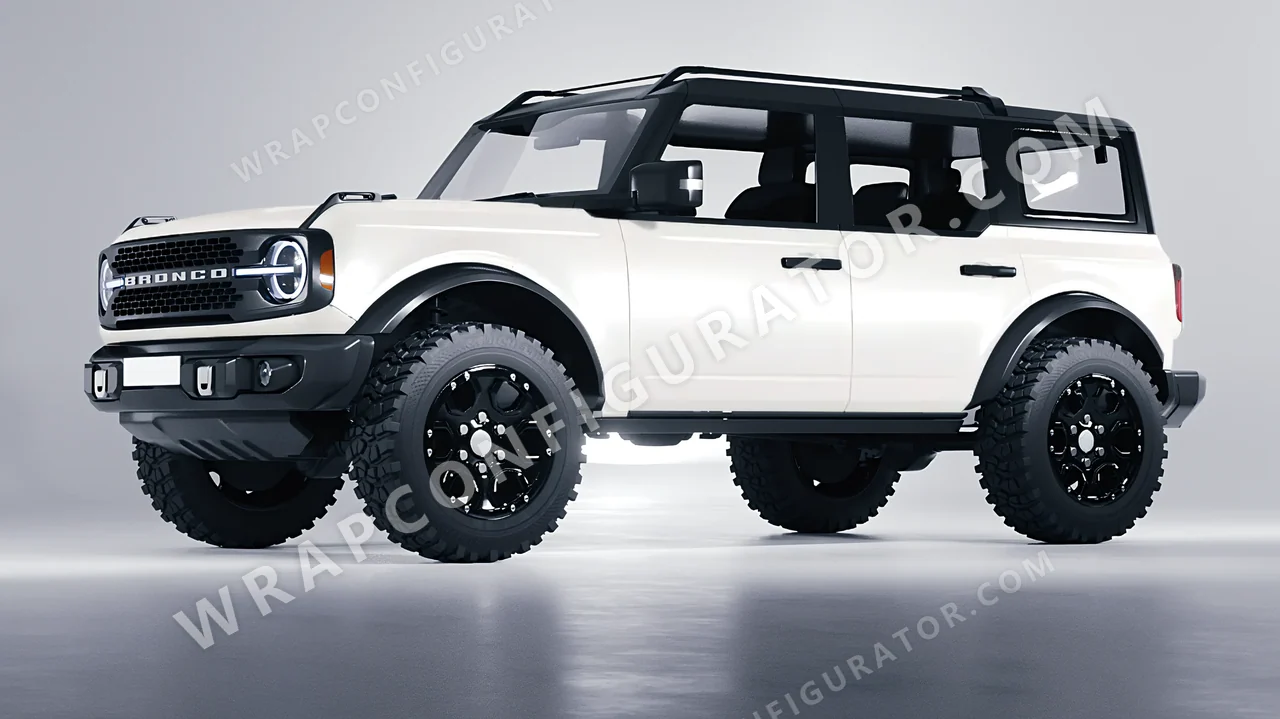 White Ford Bronco 2024 wrapped in Inozetek Dynamic PPF White DPPF807