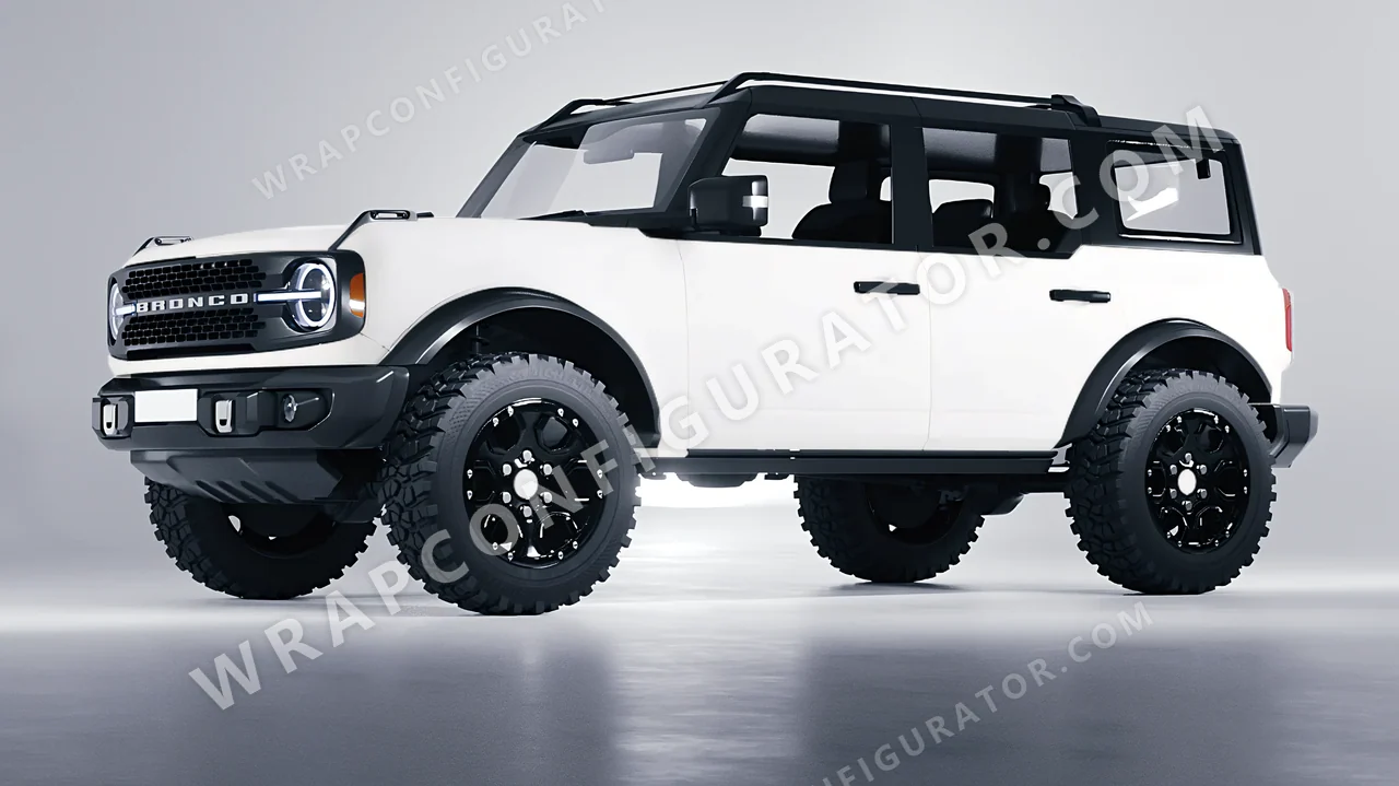 White Ford Bronco 2024 wrapped in Inozetek Dynamic PPF White DPPF816