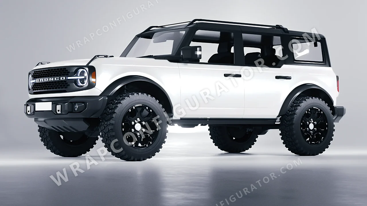 White Ford Bronco 2024 wrapped in KPMF Matt Crystalline White K75540