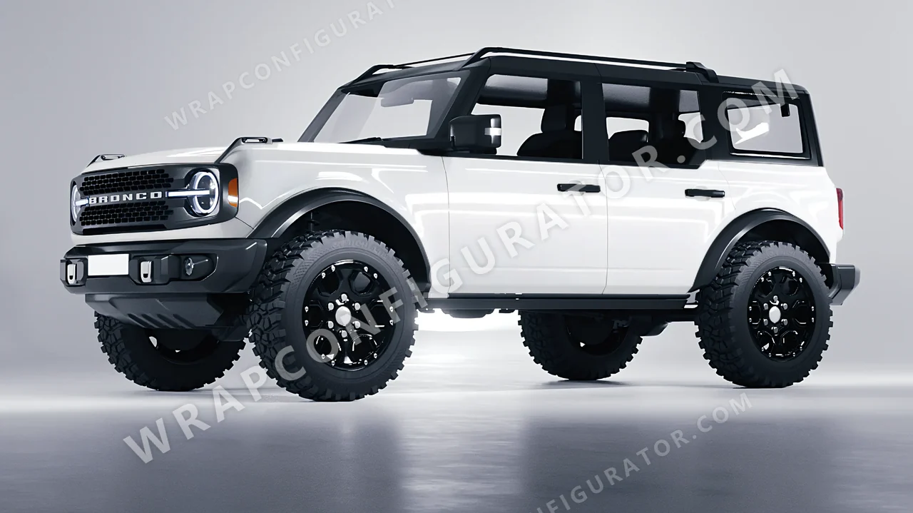 White Ford Bronco 2024 wrapped in KPMF Perfect White K75444
