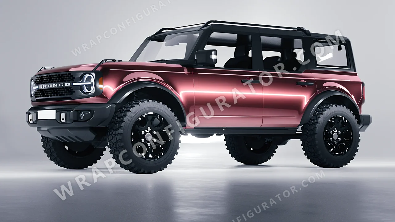 Yellow Ford Bronco 2024 wrapped in Avery Dennison Rose Gold SF100-211-S