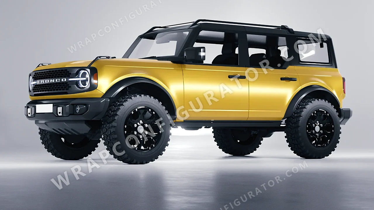 Yellow Ford Bronco 2024 wrapped in Avery Dennison Yellow SW900-224-O