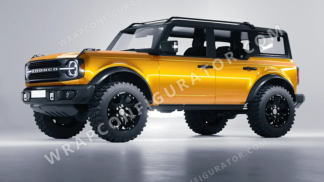 Yellow Ford Bronco 2024 wrapped in Colourshield PPF by HyperPro Amber Yellow HGF78-P