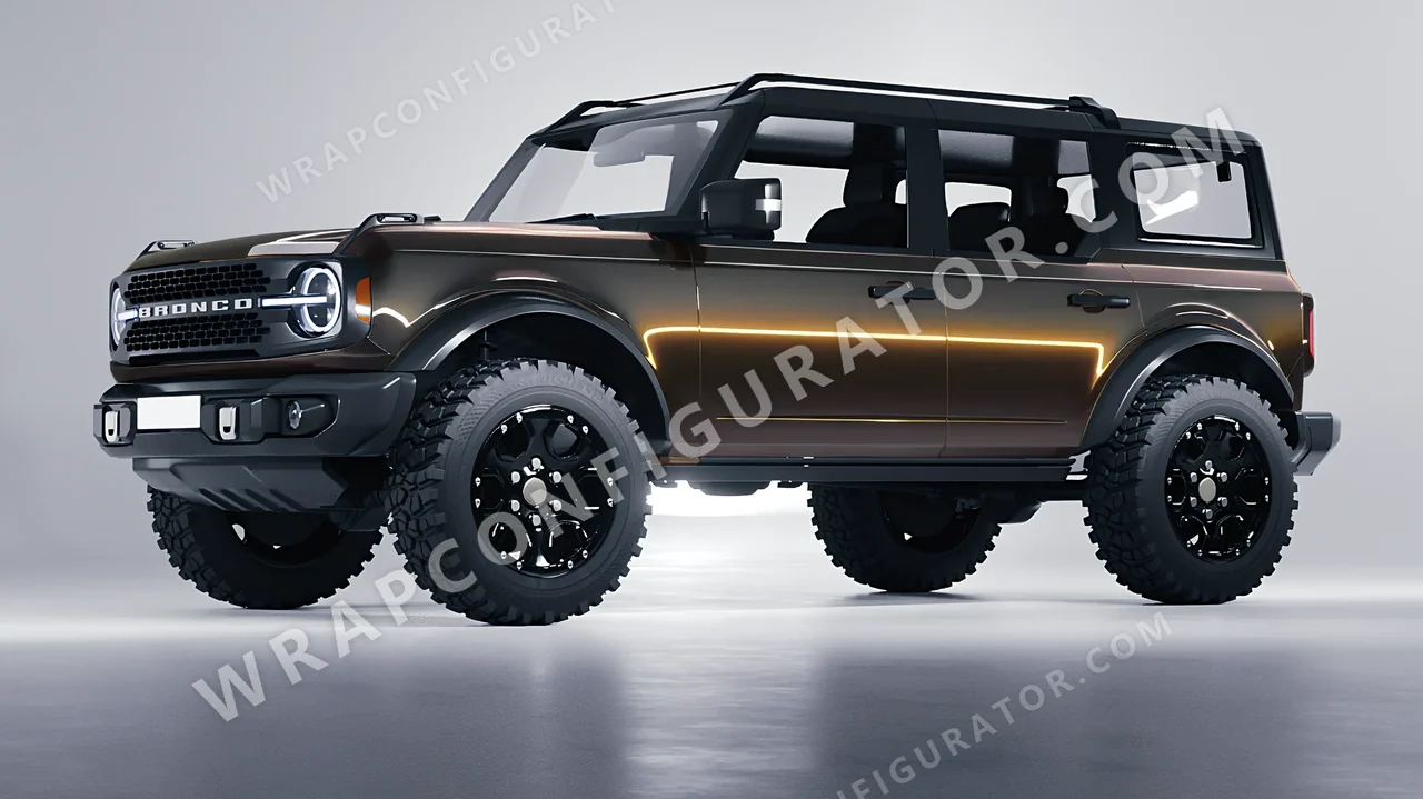 Yellow Ford Bronco 2024 wrapped in Colourshield PPF by HyperPro Gray Gold CGM13-P