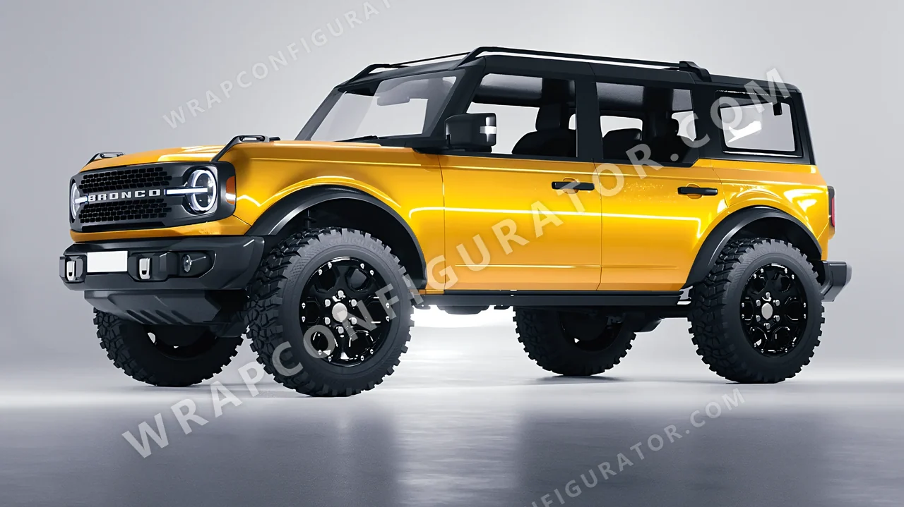 Yellow Ford Bronco 2024 wrapped in Colourshield PPF by HyperPro Honey Yellow HGF95-P