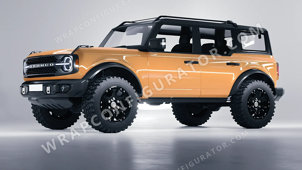 Yellow Ford Bronco 2024 wrapped in Colourshield PPF by HyperPro Sand Yellow HGF51-P