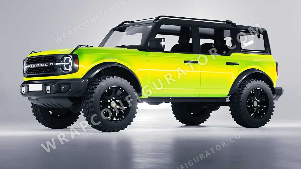 Yellow Ford Bronco 2024 wrapped in Colourshield PPF by HyperPro Yellow GSF01-P