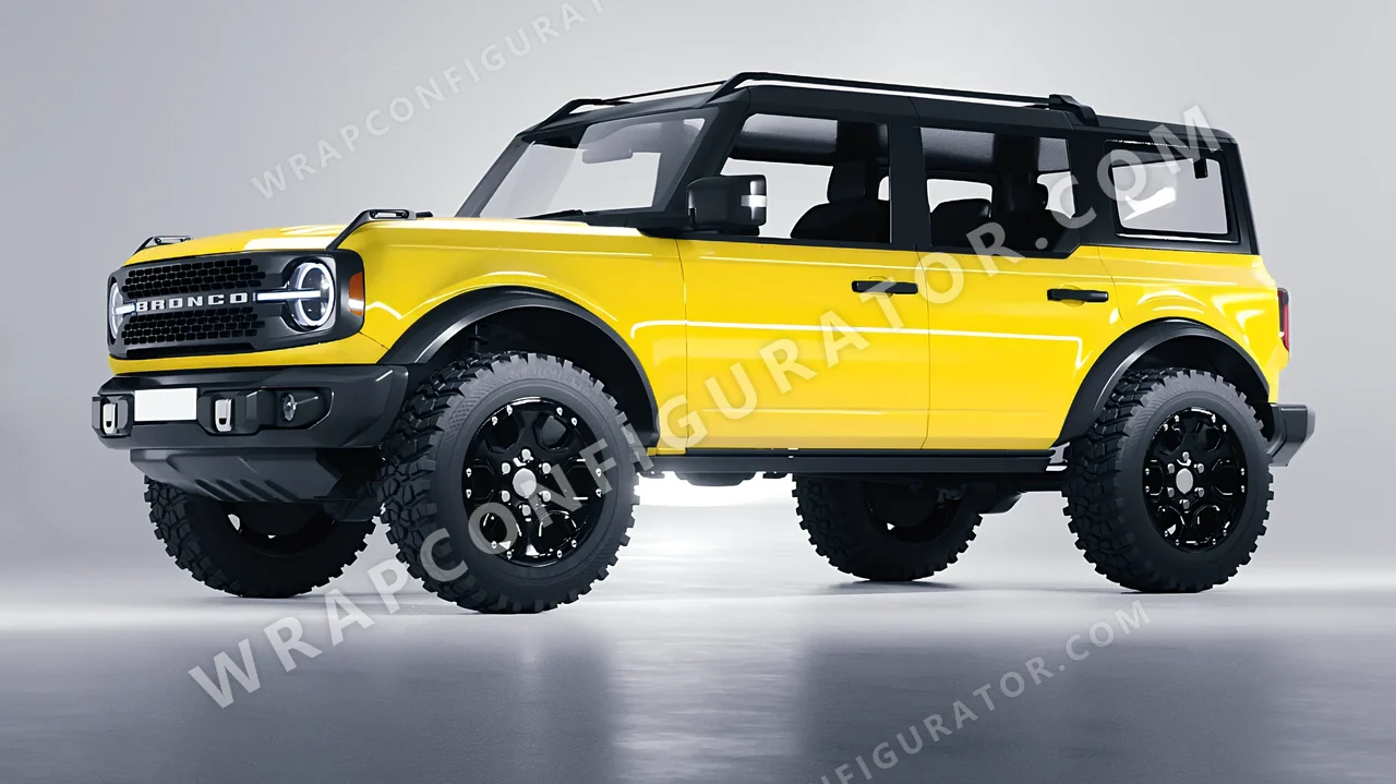 Yellow Ford Bronco 2024 wrapped in ORACAL Canary Yellow 970RA-235G