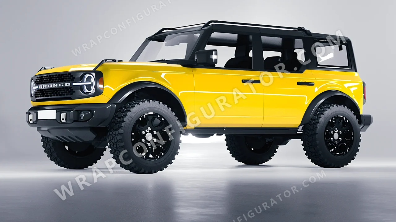 Yellow Ford Bronco 2024 wrapped in ORACAL Light Yellow 970RA-022G