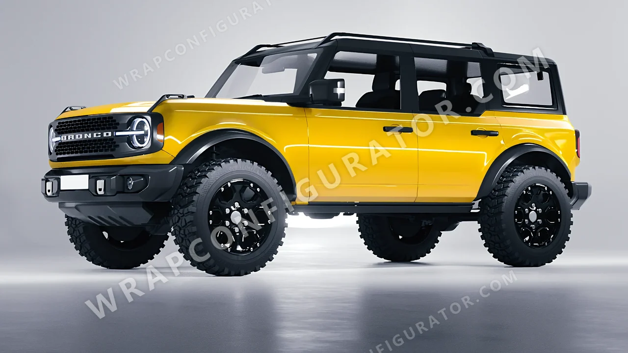 Yellow Ford Bronco 2024 wrapped in ORACAL Maize Yellow 970RA-209G