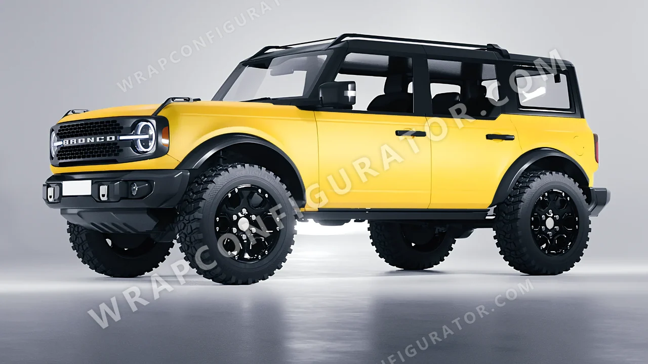 Yellow Ford Bronco 2024 wrapped in ORACAL Maize Yellow 970RA-209M