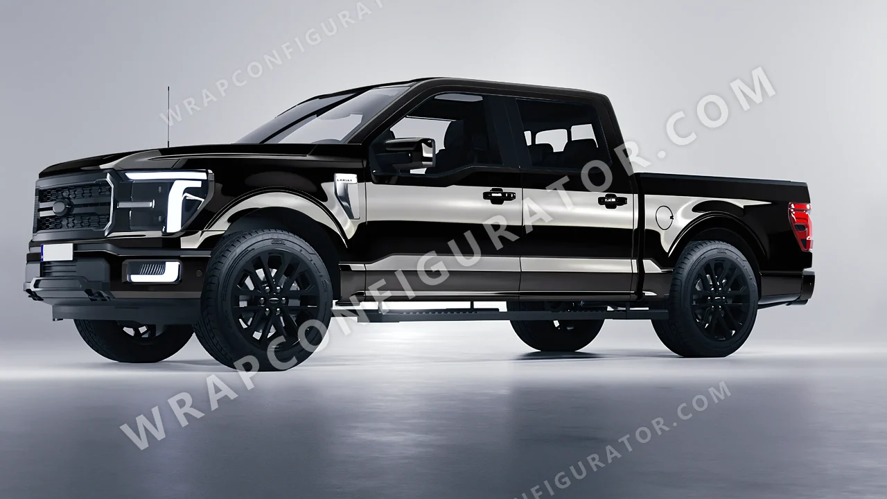 Black Ford F-150 Lariat 2024 wrapped in 3M Black HG212
