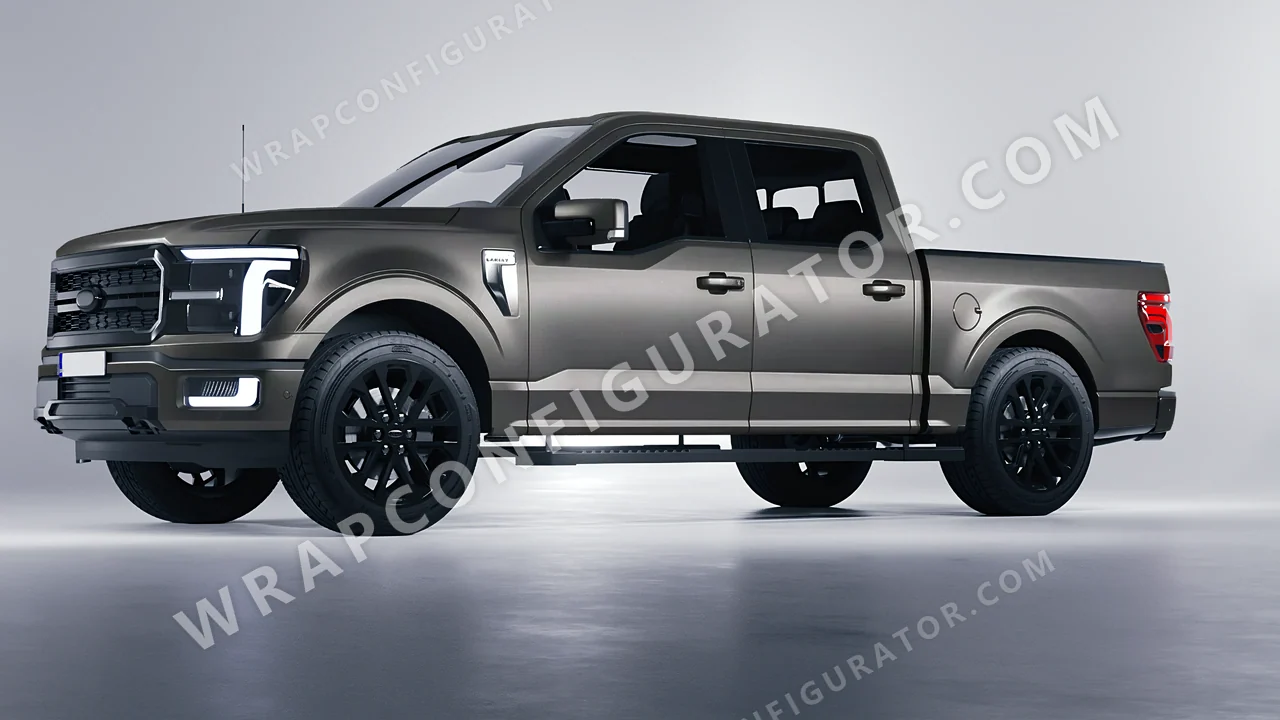 Black Ford F-150 Lariat 2024 wrapped in Avery Dennison Black Rock Grey SW900-823-M