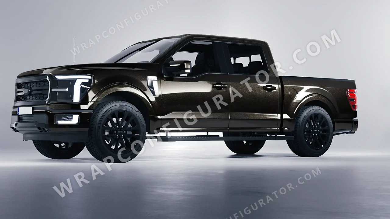 Black Ford F-150 Lariat 2024 wrapped in Avery Dennison Black SW900-192-M