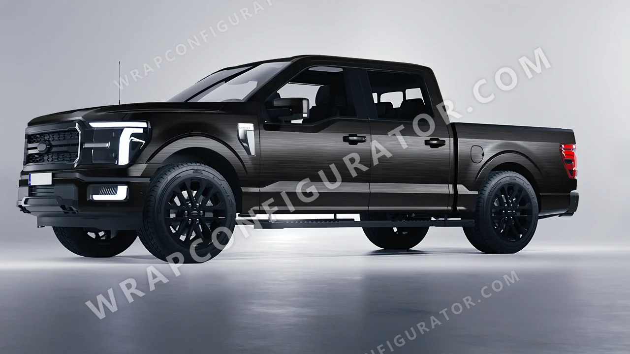 Black Ford F-150 Lariat 2024 wrapped in Avery Dennison Brushed Black SW900-193-X