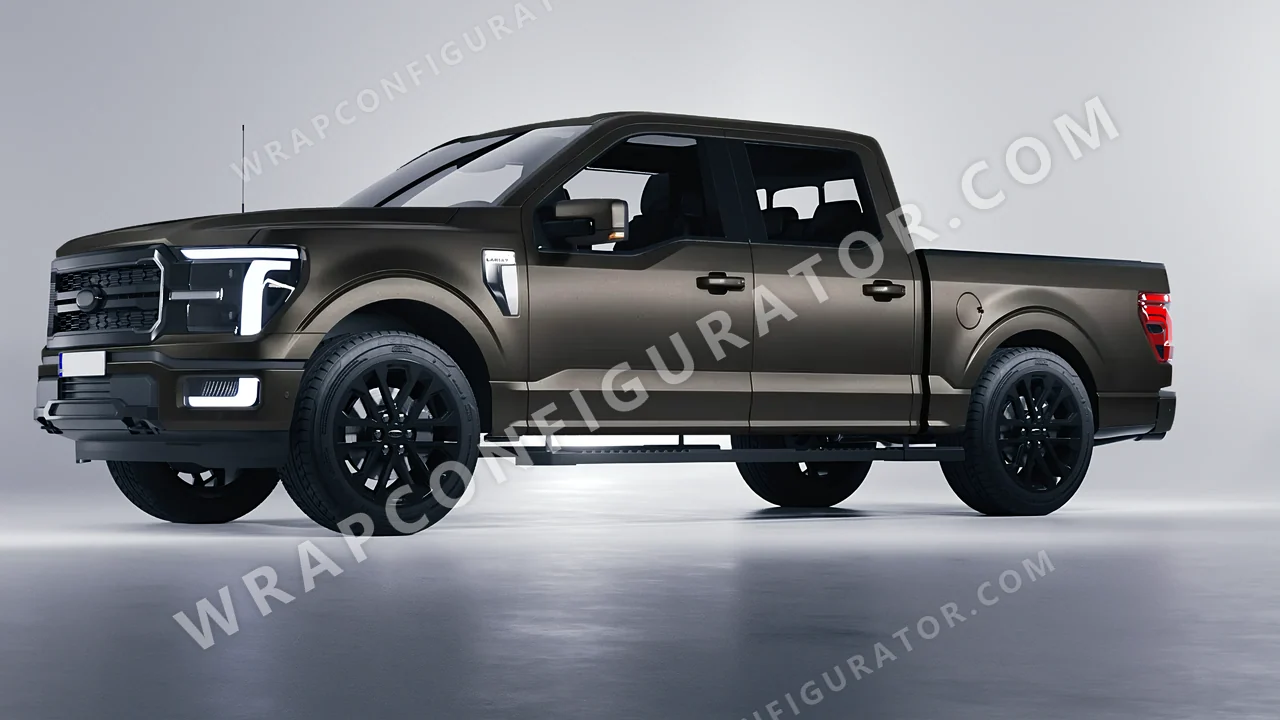 Black Ford F-150 Lariat 2024 wrapped in Avery Dennison Dark Basalt SW900-871-M