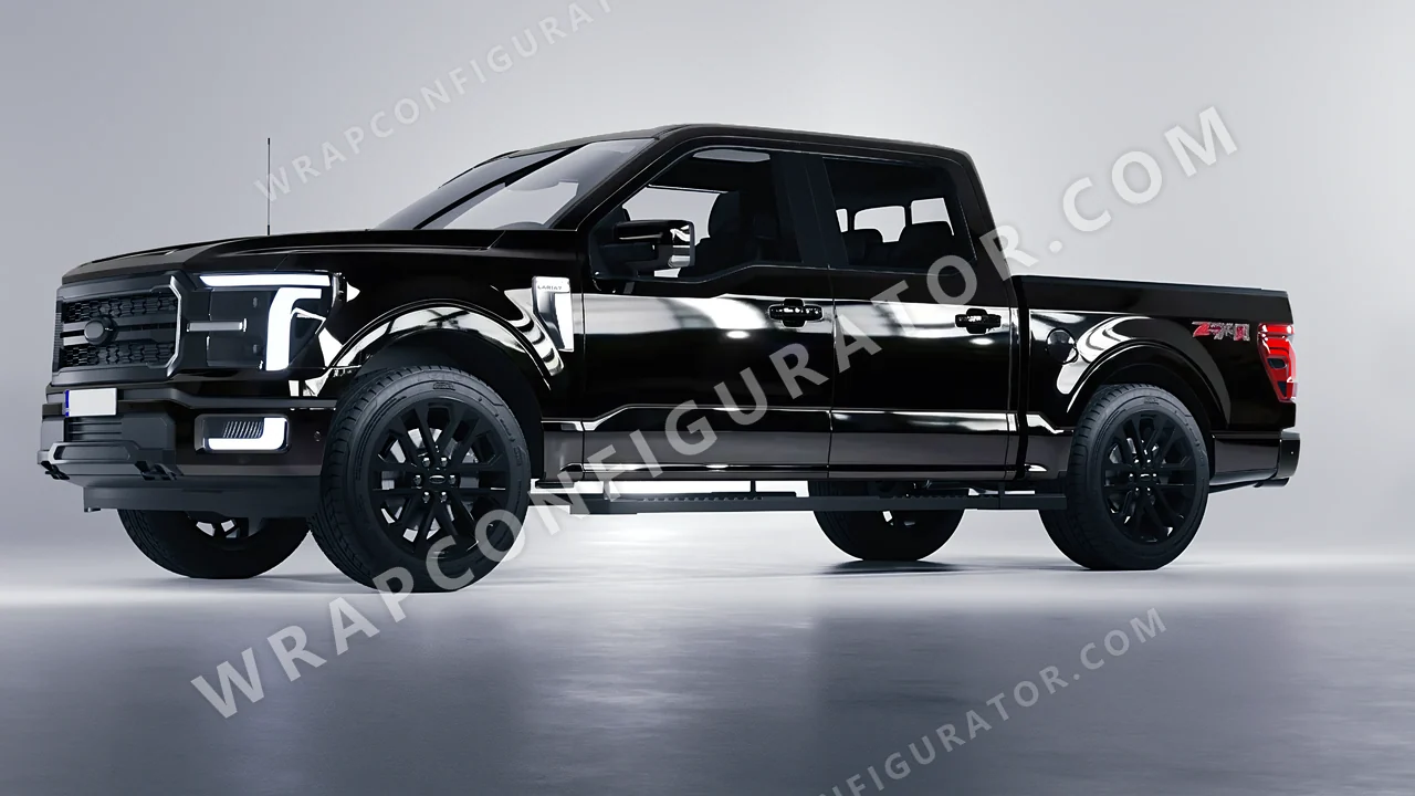 Black Ford F-150 Lariat 2024 wrapped in Colourshield PPF by HyperPro Black HGF01-P