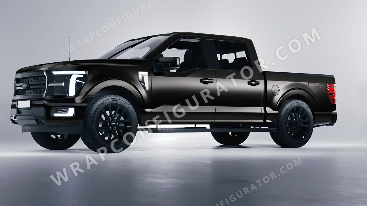 Black Ford F-150 Lariat 2024 wrapped in Inozetek Dynamic PPF Midnight Black DPPF924