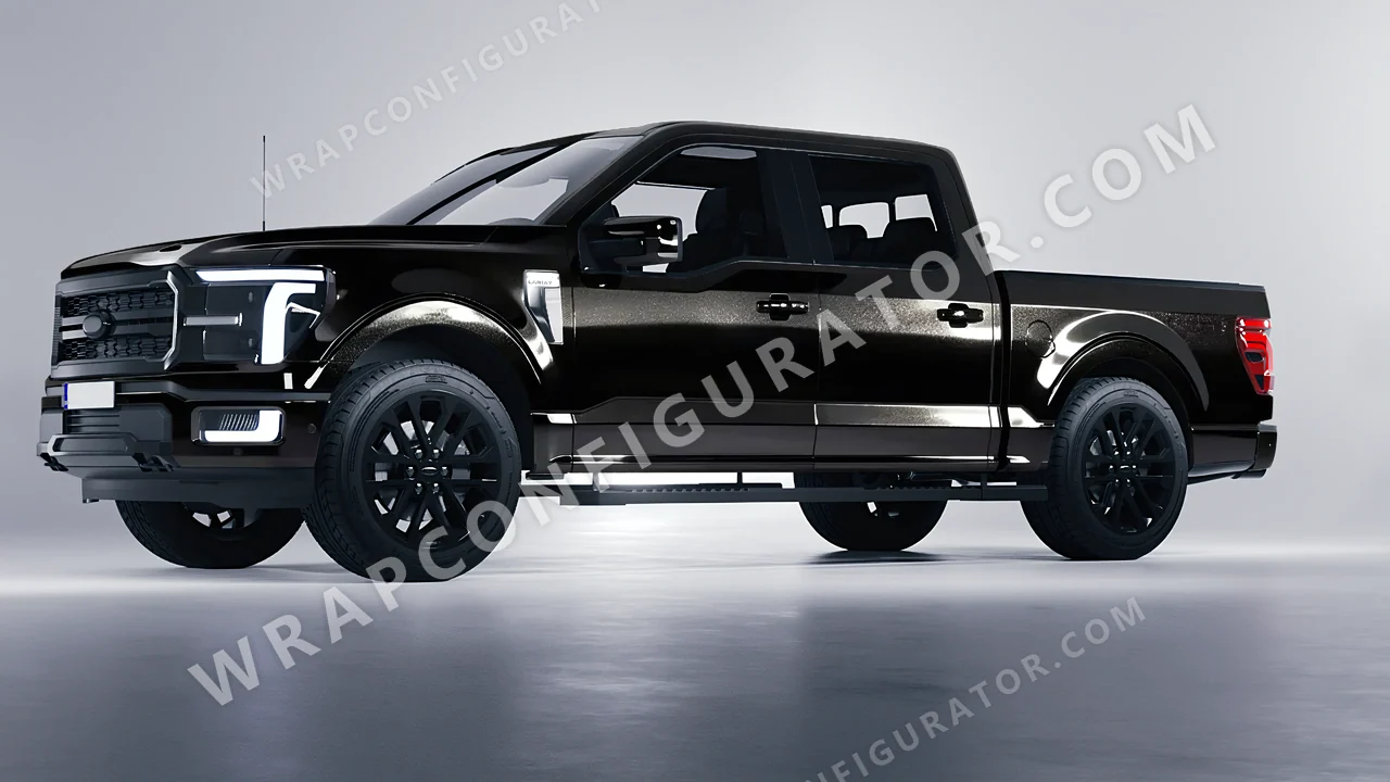 Black Ford F-150 Lariat 2024 wrapped in Inozetek Dynamic PPF Perfect Black DPPF908
