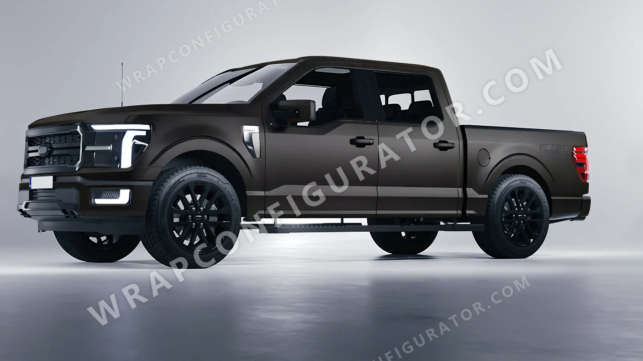 Black Ford F-150 Lariat 2024 wrapped in KPMF Absolute Matt Perfect Black K75810