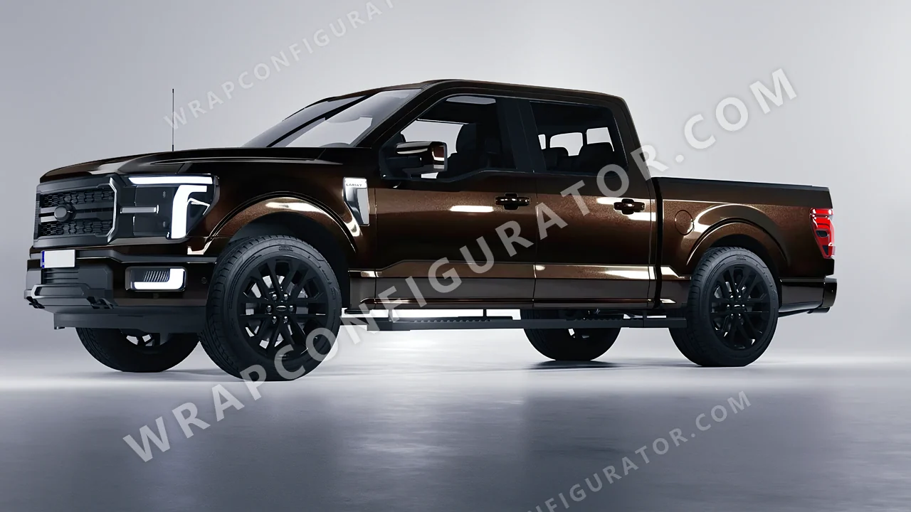 Black Ford F-150 Lariat 2024 wrapped in KPMF Phantom Black K75448