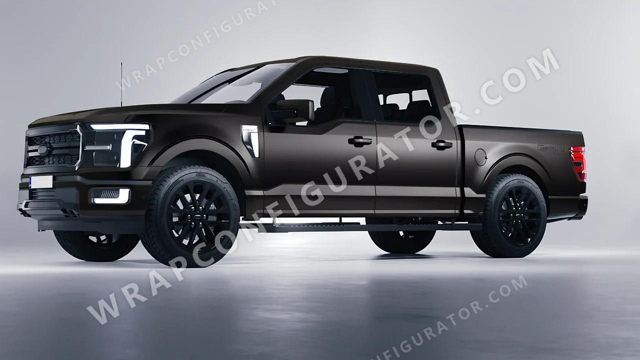 Black Ford F-150 Lariat 2024 wrapped in ORACAL Black 970RA-070M