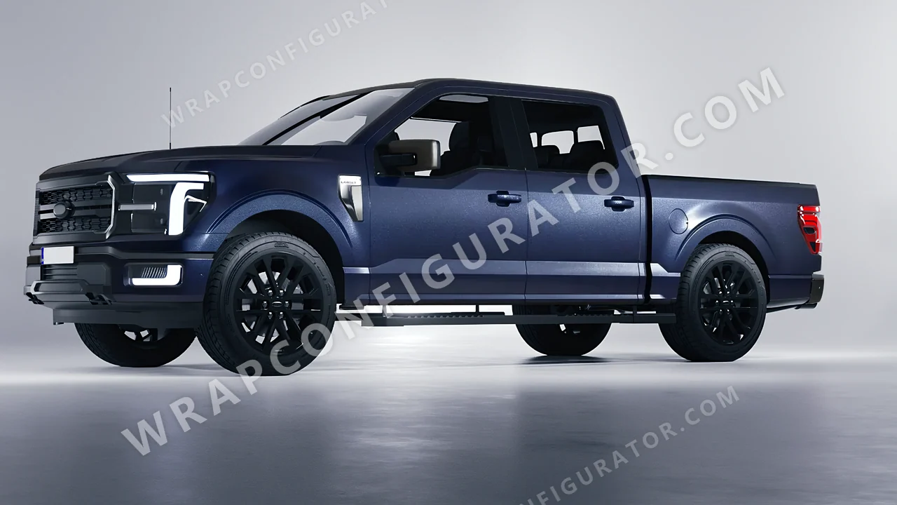 Black Ford F-150 Lariat 2024 wrapped in ORACAL Moonlight 970RA-190M