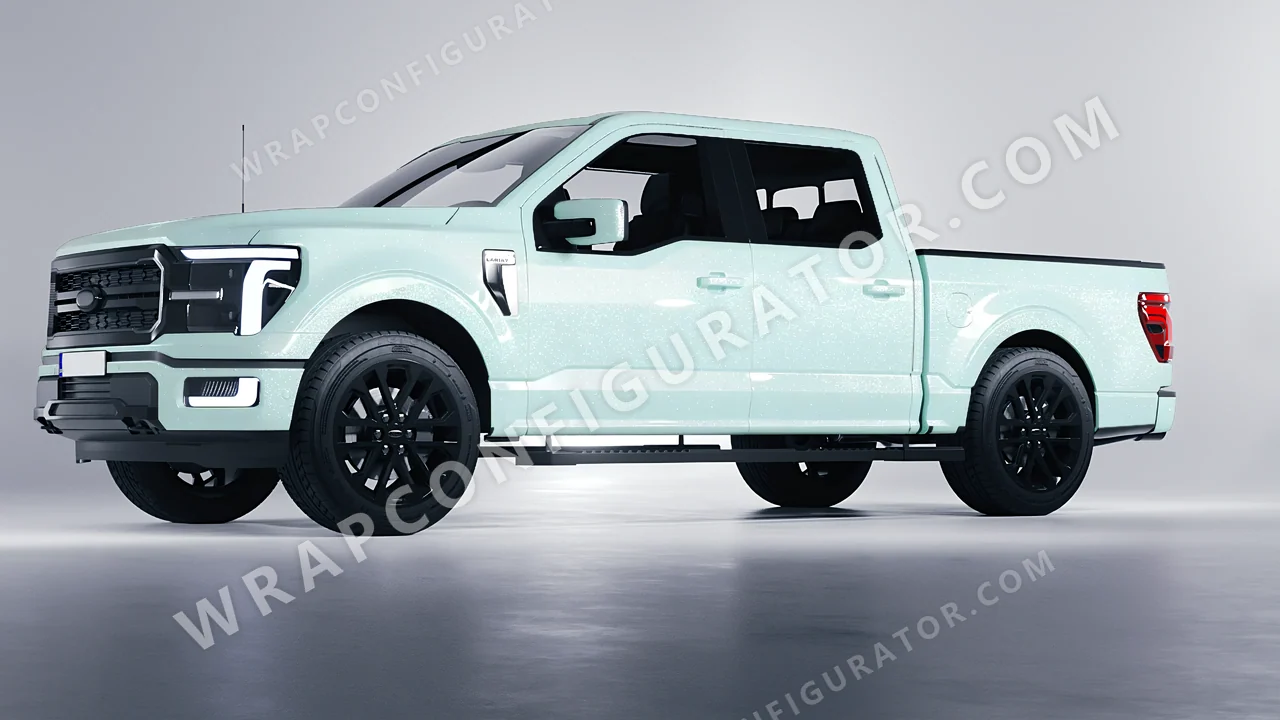 Blue Ford F-150 Lariat 2024 wrapped in Colourshield PPF by HyperPro Light Blue GPF10-P