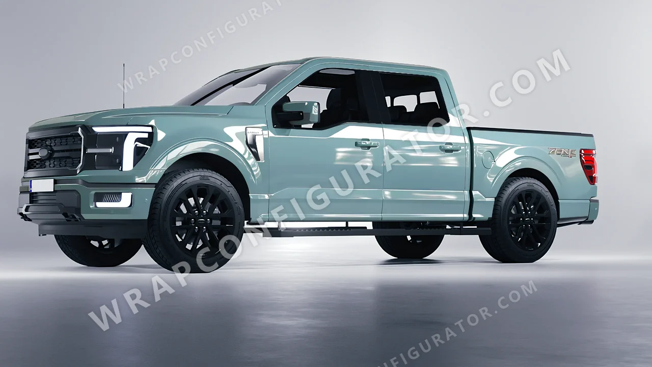 Blue Ford F-150 Lariat 2024 wrapped in Colourshield PPF by HyperPro Shadow Blue HGF73-P