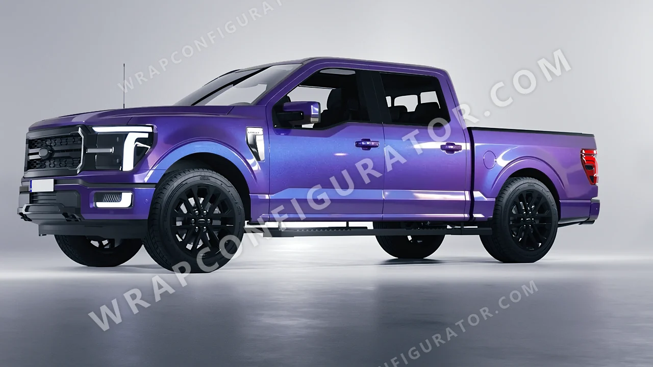 Blue Ford F-150 Lariat 2024 wrapped in KPMF Twilight Sky K75417