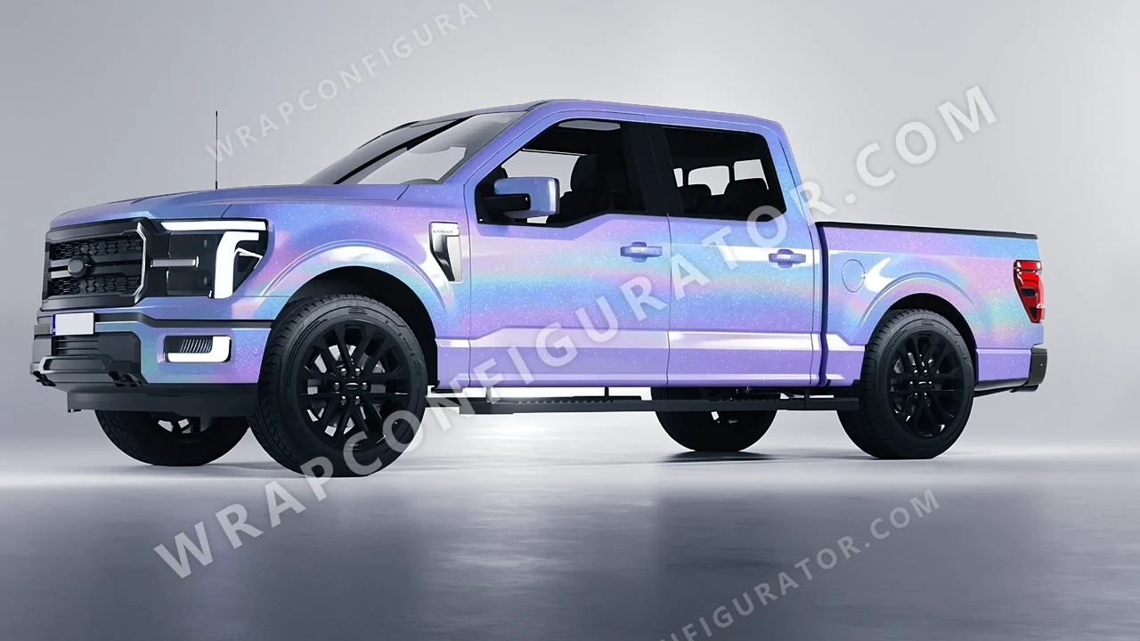 Blue Ford F-150 Lariat 2024 wrapped in ORACAL Intergalactic Blue 970RA-155G