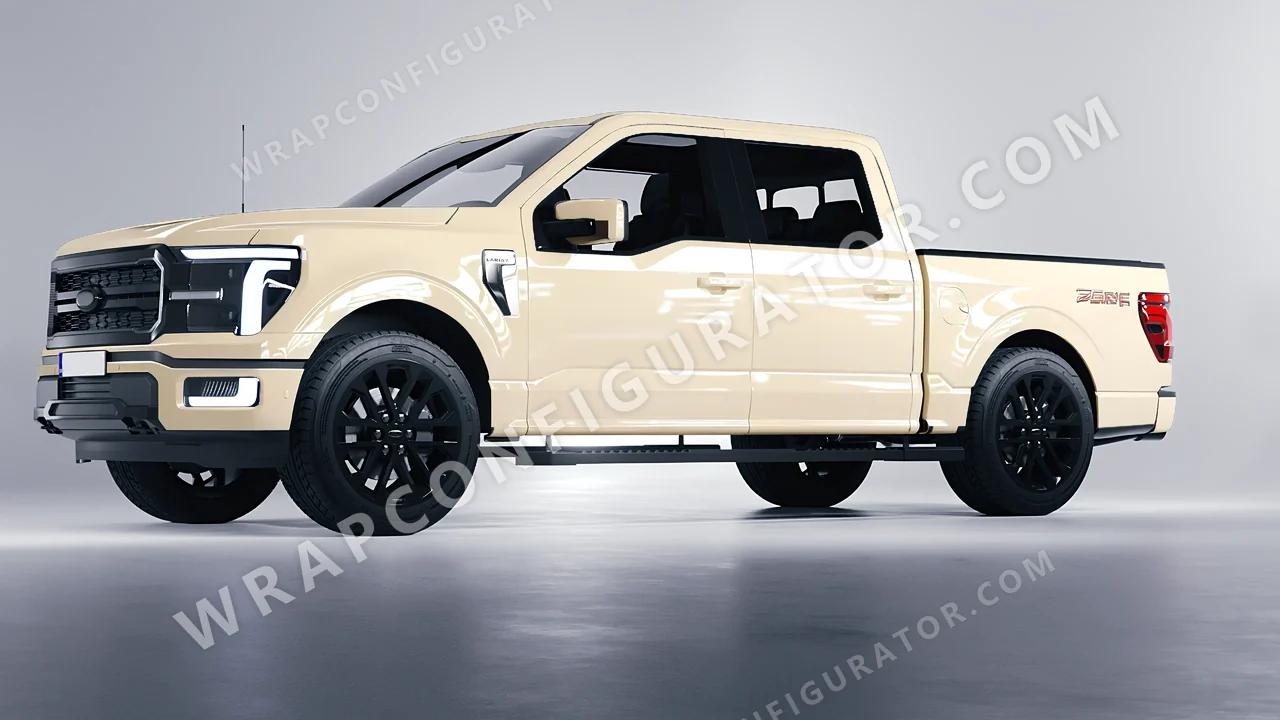 Brown Ford F-150 Lariat 2024 wrapped in Colourshield PPF by HyperPro Khaki HGF45-P