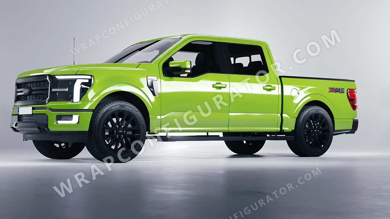 Green Ford F-150 Lariat 2024 wrapped in Avery Dennison Tropical Vacation Green SW900-701-O