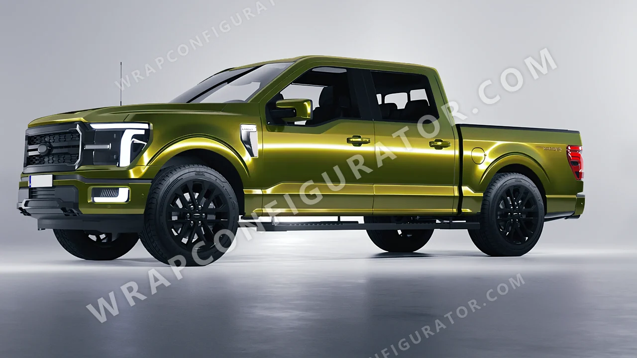 Green Ford F-150 Lariat 2024 wrapped in Colourshield PPF by HyperPro Ghost Green MSF14G-P