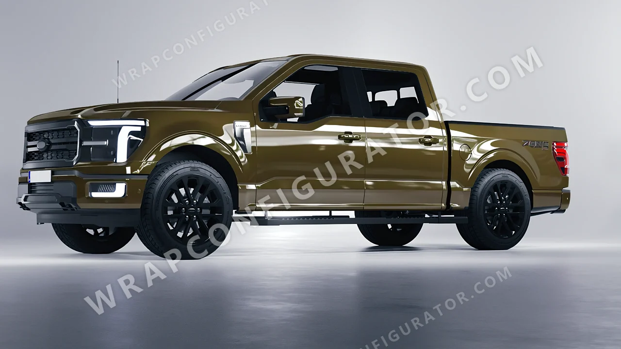 Green Ford F-150 Lariat 2024 wrapped in Colourshield PPF by HyperPro Light Grass Green HGF53-P