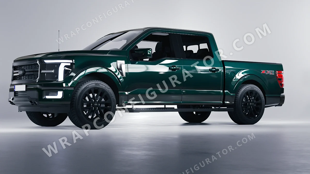 Green Ford F-150 Lariat 2024 wrapped in Colourshield PPF by HyperPro Sacramento Green HGF35-P