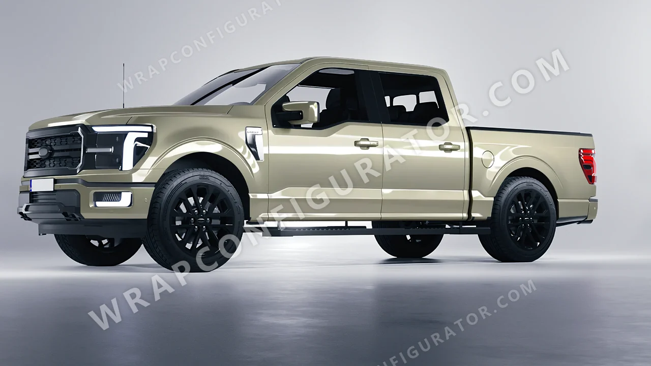Green Ford F-150 Lariat 2024 wrapped in Colourshield PPF by HyperPro Shadow Green HGM71-P