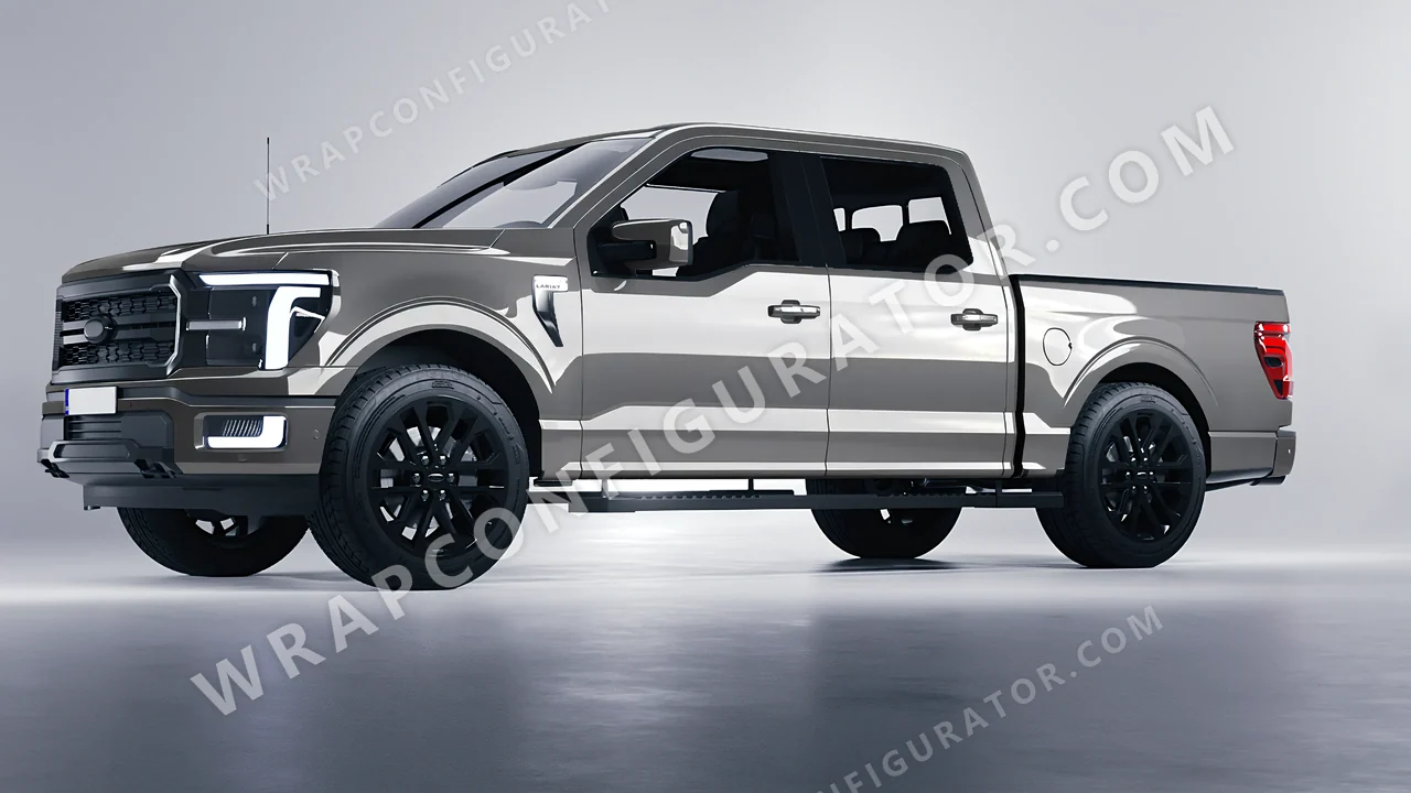 Grey Ford F-150 Lariat 2024 wrapped in 3M Nardo Gray HG61
