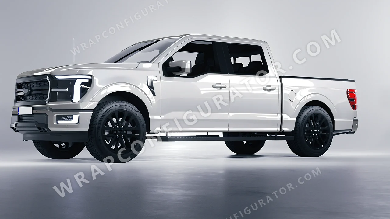 Grey Ford F-150 Lariat 2024 wrapped in 3M Storm Gray HG31