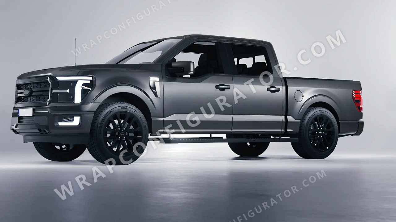 Grey Ford F-150 Lariat 2024 wrapped in Avery Dennison Anthracite SW900-858-M