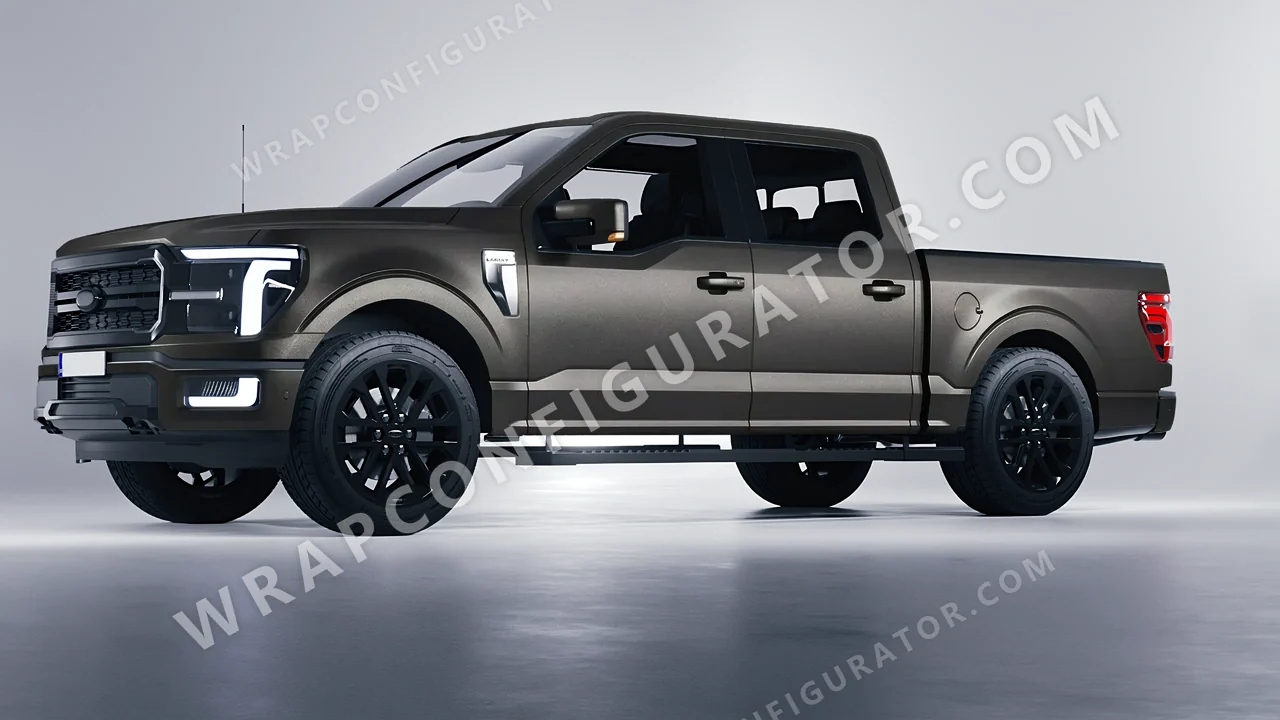Grey Ford F-150 Lariat 2024 wrapped in Avery Dennison Charcoal SW900-845-M