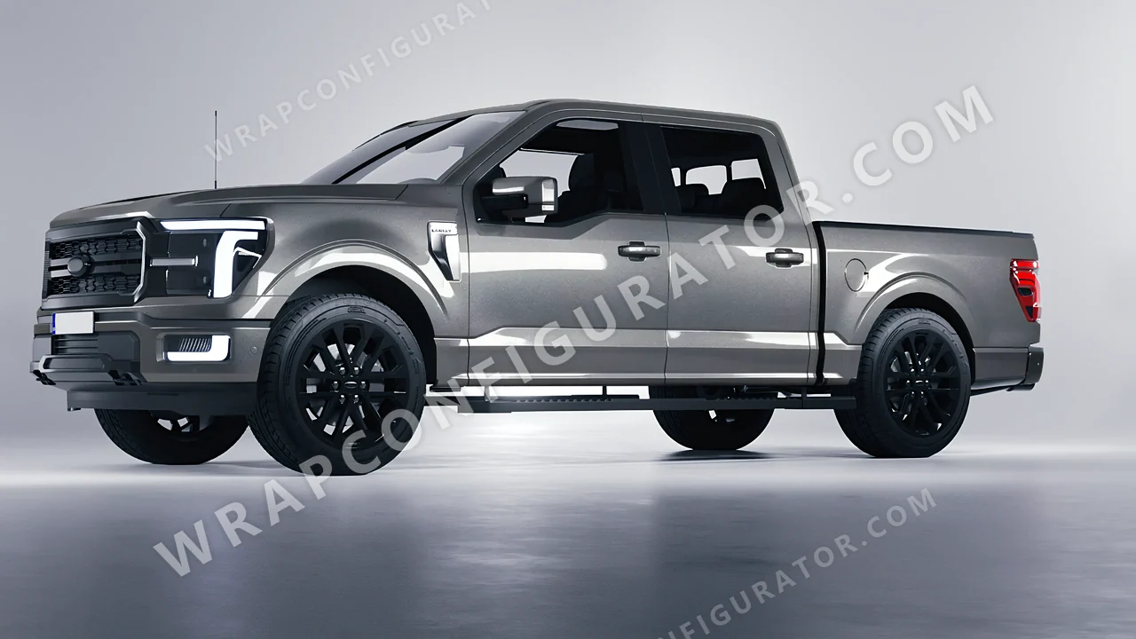 Grey Ford F-150 Lariat 2024 wrapped in Avery Dennison Grey SW900-807-M