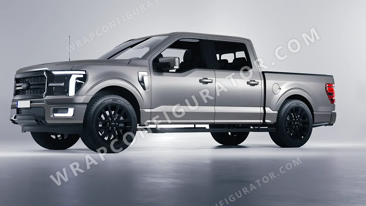 Grey Ford F-150 Lariat 2024 wrapped in Avery Dennison Grey SW900-833-O