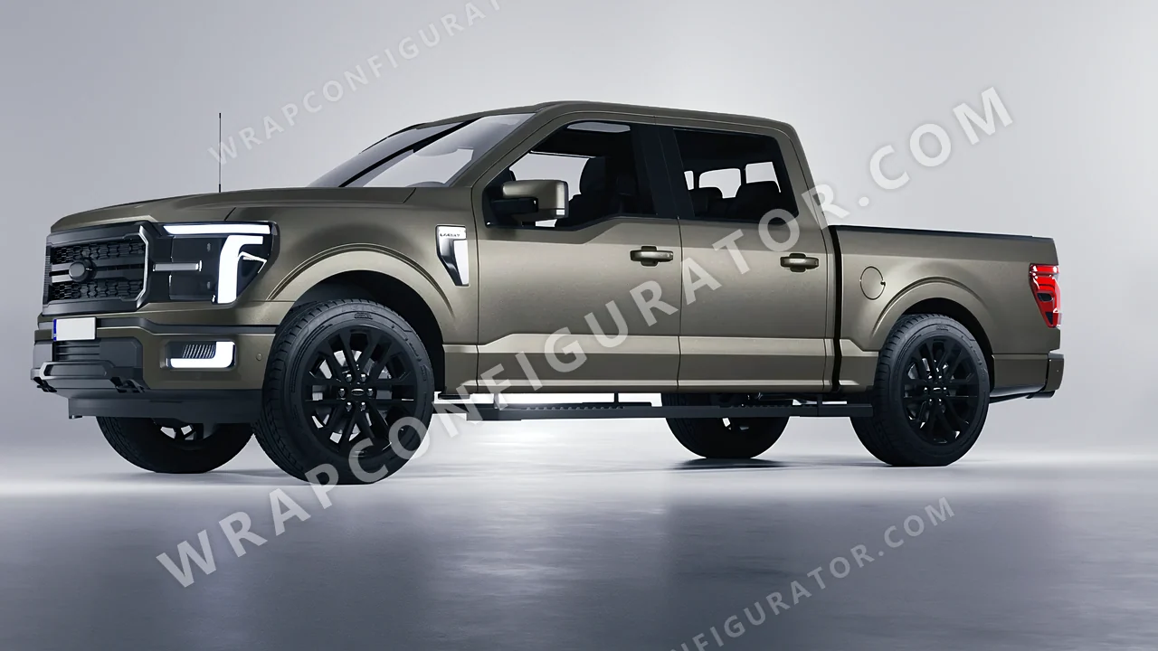 Grey Ford F-150 Lariat 2024 wrapped in Avery Dennison Gunmetal SW900-840-M