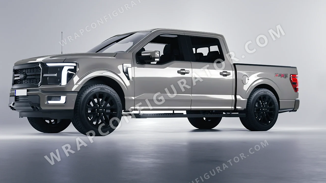 Grey Ford F-150 Lariat 2024 wrapped in Avery Dennison Misty Grey SW900-827-O