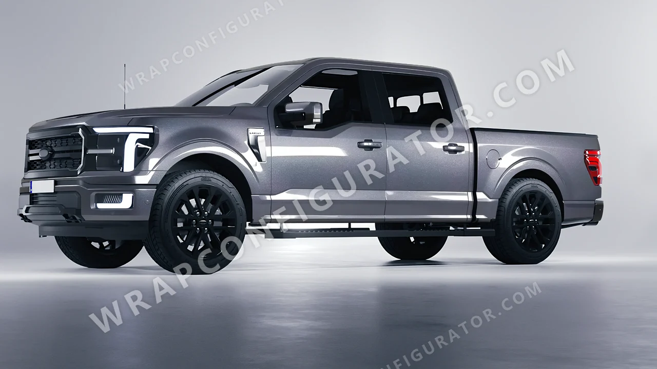 Grey Ford F-150 Lariat 2024 wrapped in Avery Dennison Pride Prismatic Grey SW900-879-M